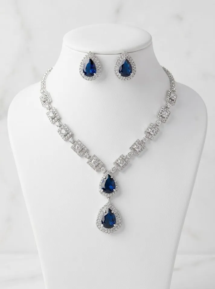 Luxe Geometric Sapphire AD Set