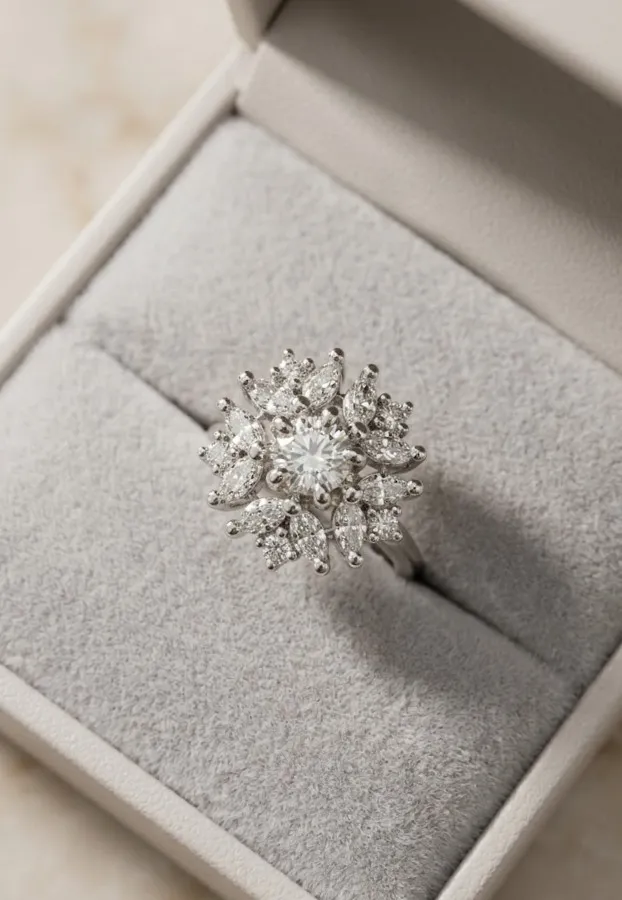 Sparkling AD Marquise Bloom Ring