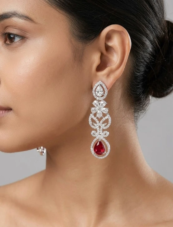 Royal Crimson Drop Earrings