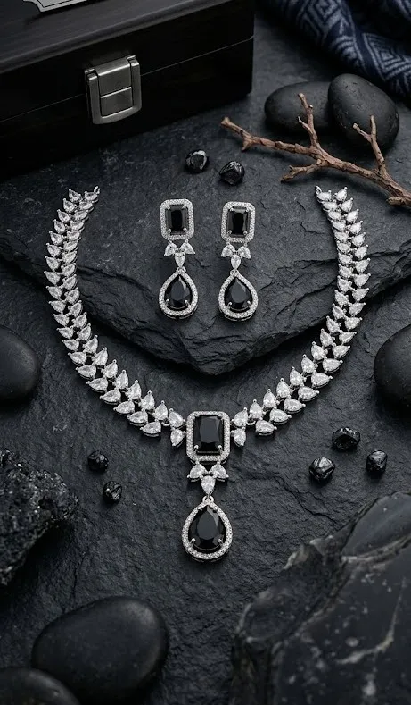 Midnight Noir Emerald-Cut AD Set