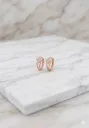 Rose Gold Geometric Sparkle Hoop Earrings