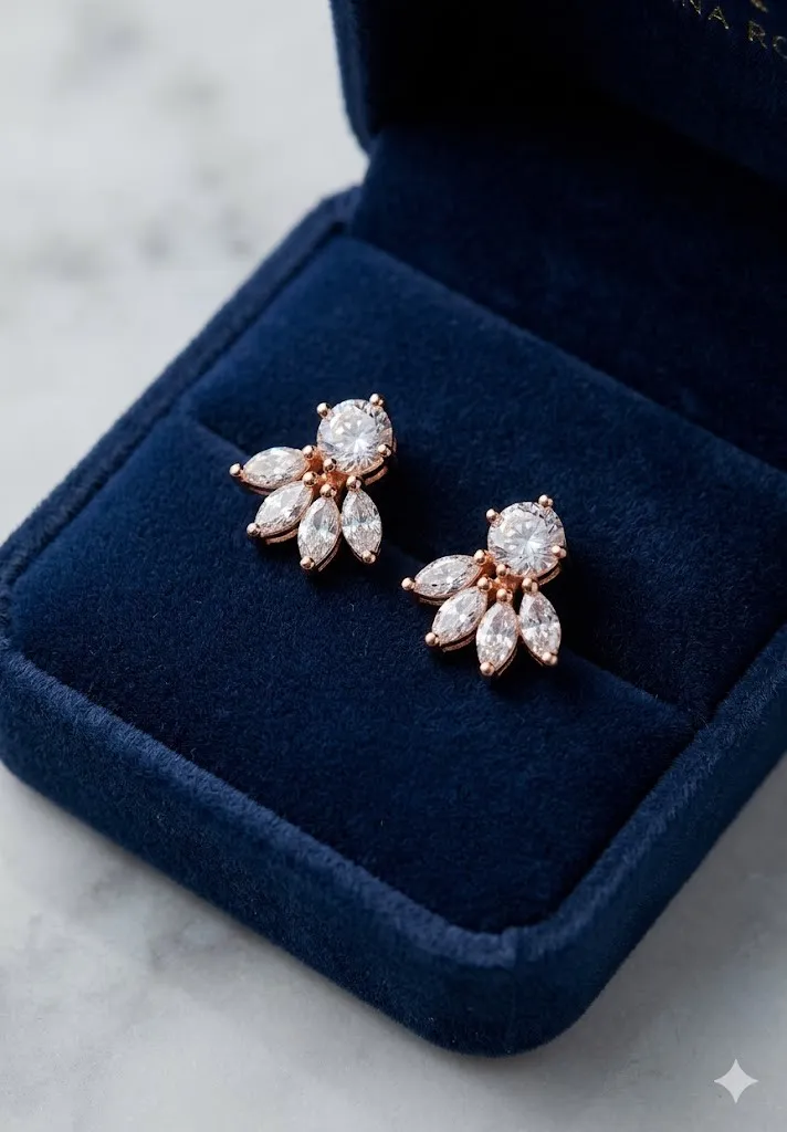 Rose gold AD Earing